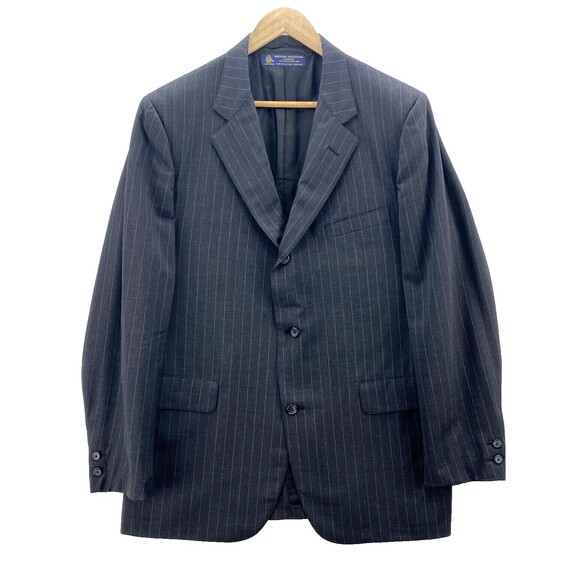 Brooks Brothers Makers Blazer Men 44L Gray Vintage USA WoolSurgeon Cuff Jacket